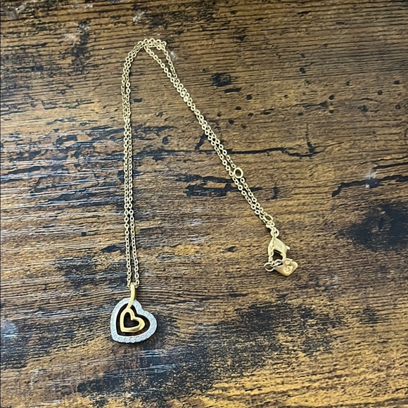 swarovski Gold Heart Pendant Necklace - Picture 1 of 2